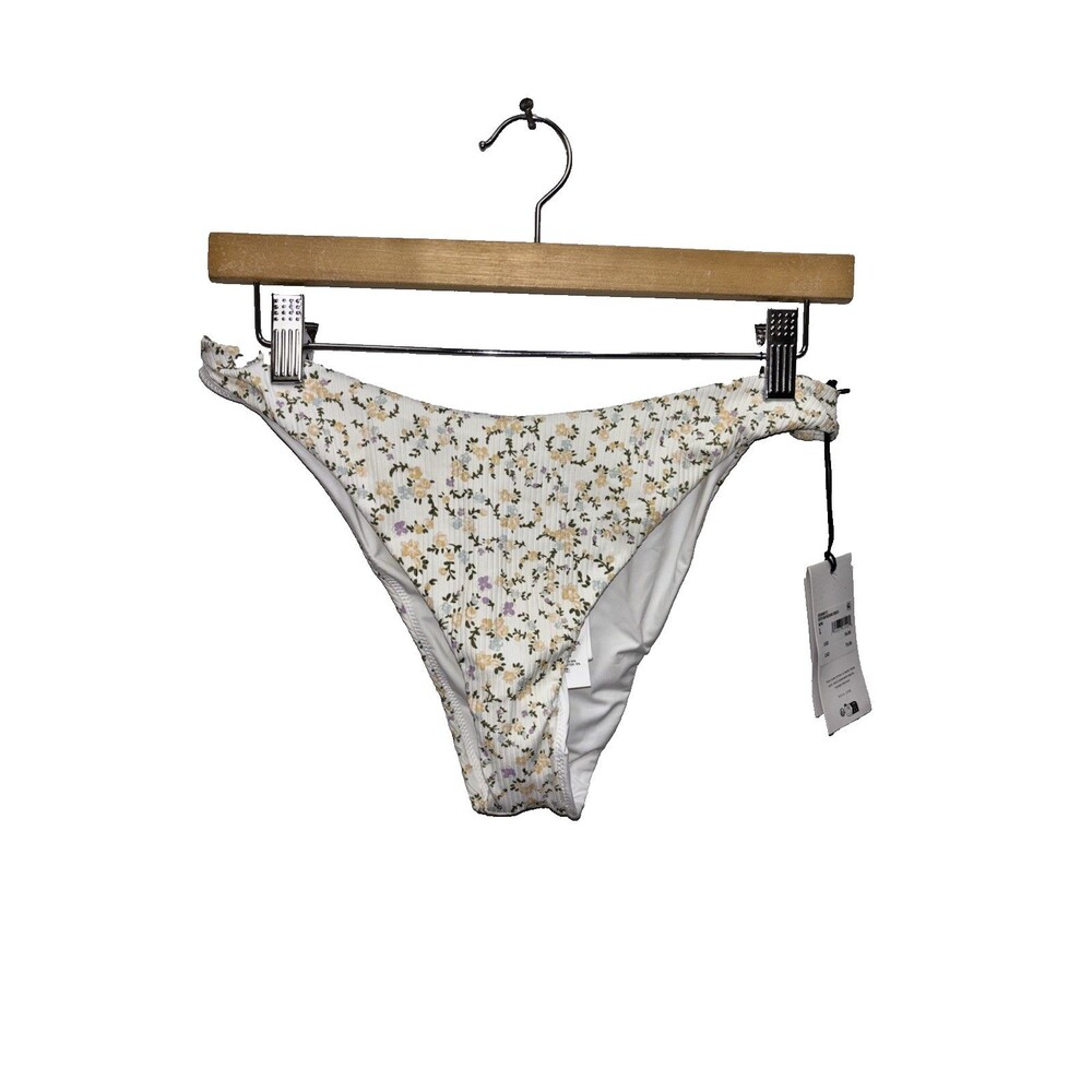 RVCA Swim Bikini Bottom Ditsy Rib French L New Floral Lined Recycled Fibers